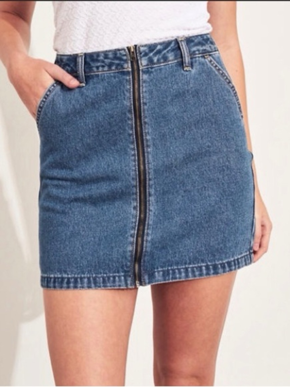 Hollister Ultra High Rise Denim Skirt